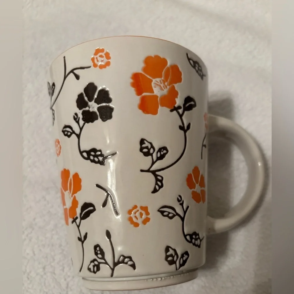 Pier 1 Handpainted Stoneware Mug vintage